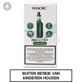 smok priv n19 e-sigaret starterkit 2ml 1200mah e-smoker zwart groen.jpg