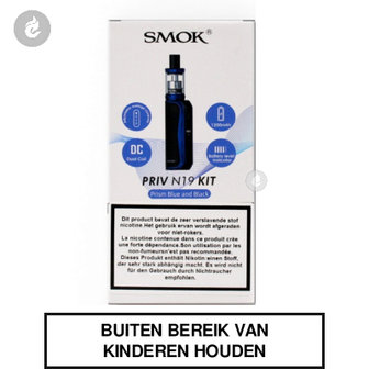 smok priv n19 e-sigaret starterkit 2ml 1200mah e-smoker zwart blauw.jpg