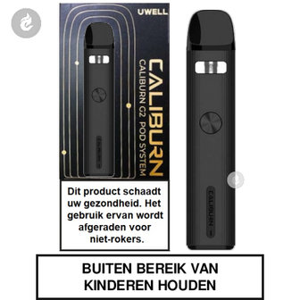 uwell caliburn g2 pod e-sigaret 750mah e-smoker 2ml carbon black zwart