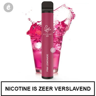 elfbar shisha pen disposable wegwerp e-sigaret vape 600puffs 20mg nicotinezout pink lemonade