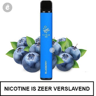 elfbar shisha pen disposable wegwerp e-sigaret vape 600puffs 20mg nicotinezout blueberry bosbes