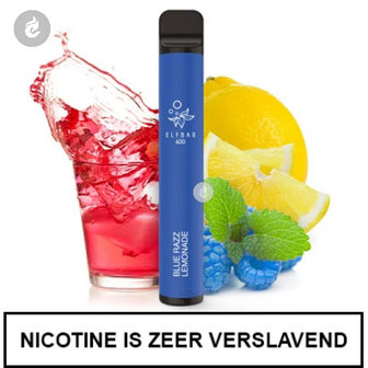 elfbar shisha pen disposable wegwerp e-sigaret vape 600puffs 20mg nicotinezout blue razz lemonade