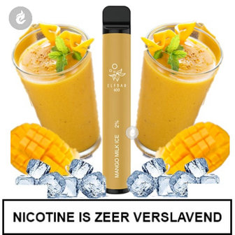 elfbar shisha pen disposable wegwerp e-sigaret vape 600puffs 20mg nicotinezout mango milk ice