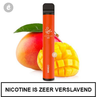 elfbar shisha pen disposable wegwerp e-sigaret vape 600puffs 20mg nicotinezout mango