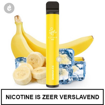 elfbar shisha pen disposable wegwerp e-sigaret vape 600puffs 20mg nicotinezout banana ice