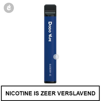 dodo vape e-sigaret shishapen vape bar 600 puffs 2ml bosbessen ijs nicotinevrij