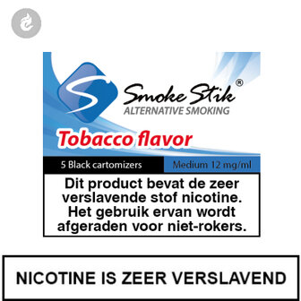 smokestik cartridges cartomizers tobacco tabak medium 12mg black zwart