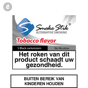 smokestik cartridges cartomizers tobacco tabak no 0mg black zwart